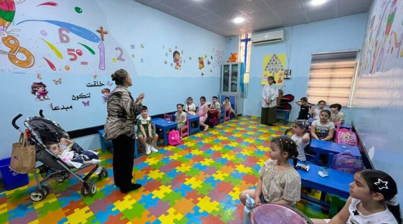 Christian education continues in Basra Chaldean church at a temperature of 50 degrees Celsius. Christian education continues in Basra Chaldean church at a temperature of 50 degrees Celsius.